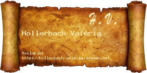Hollerbach Valéria névjegykártya